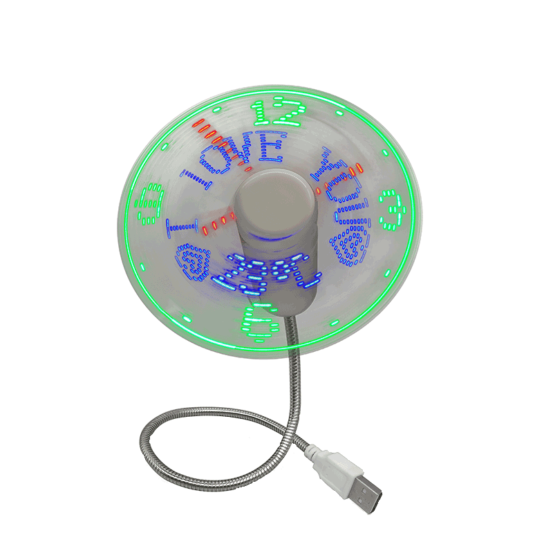 USB led clock  fan S02